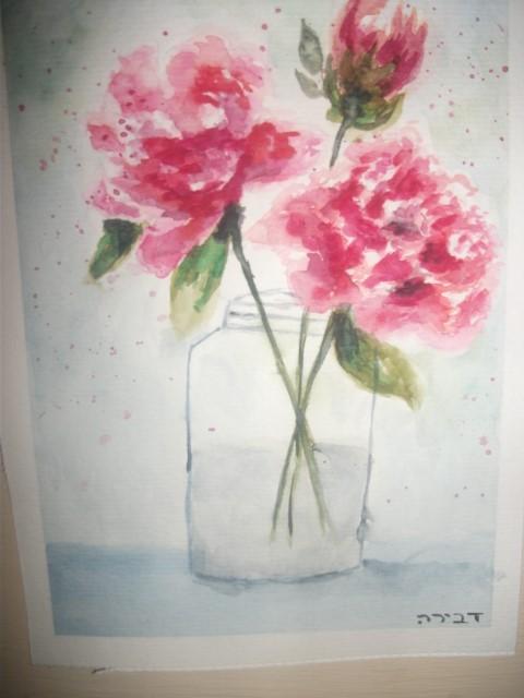 watercolor peonies - image 1 - student project