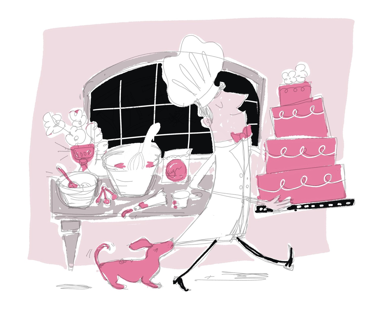 Mid Century Bakery Illustration - image 2 - student project
