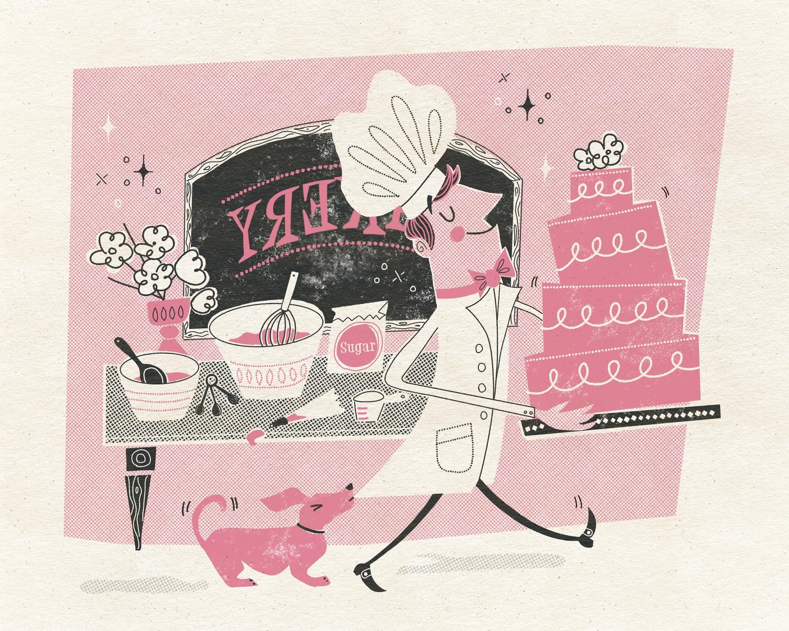 Mid Century Bakery Illustration - image 3 - student project