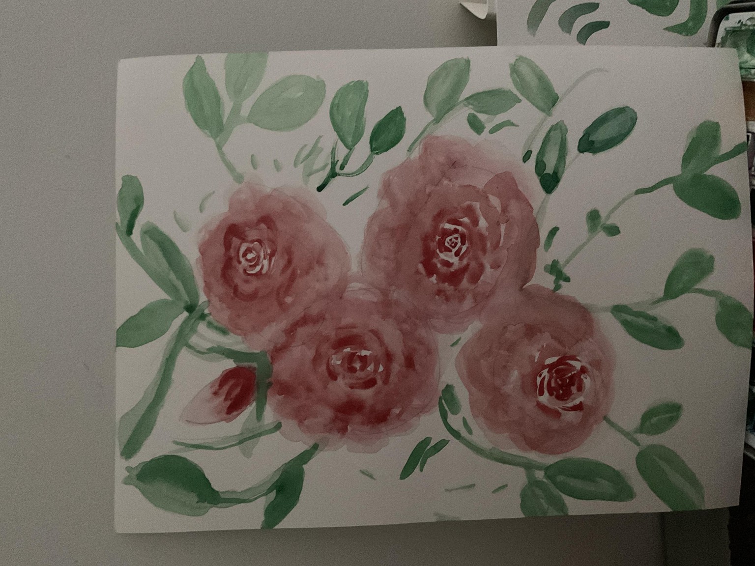 First rose water color paint - image 1 - student project