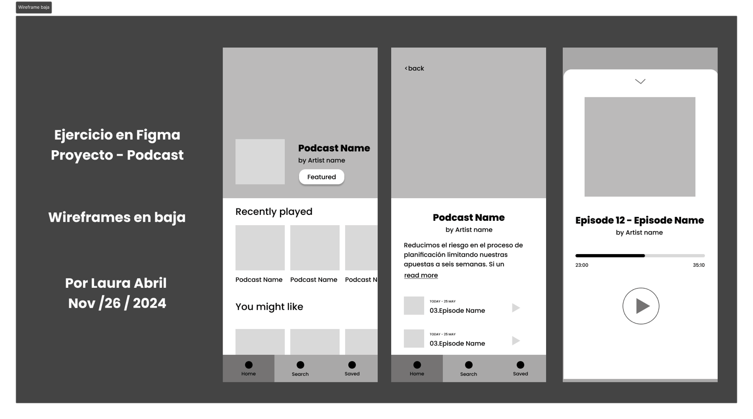 Ejercicio en Figma - Proyecto Podcast - image 1 - student project
