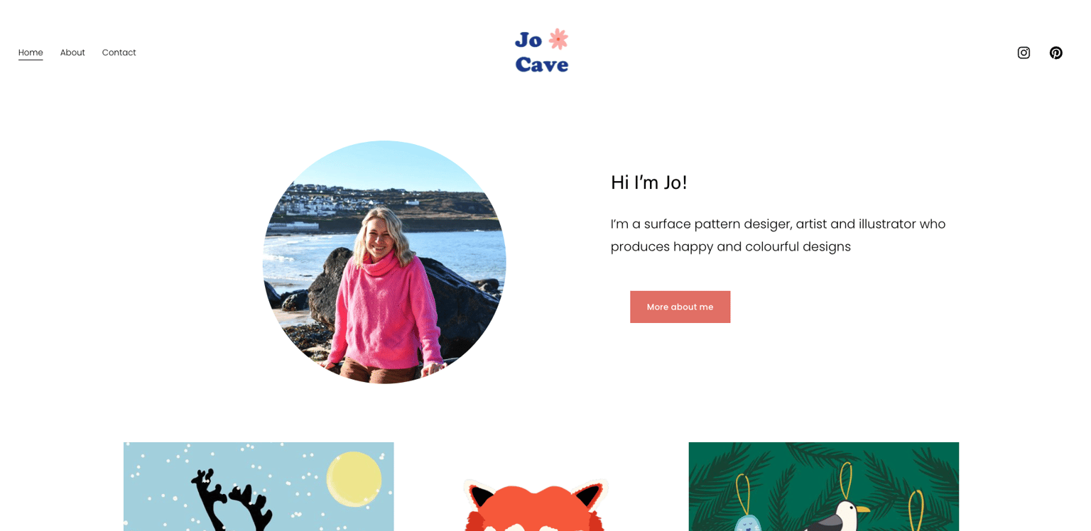 Jo Cave Creative - my new website - image 2 - student project
