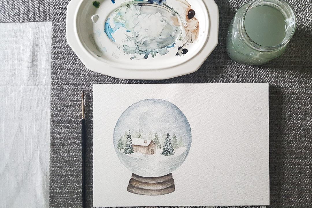 Wintry Cabin Snowglobe - image 1 - student project