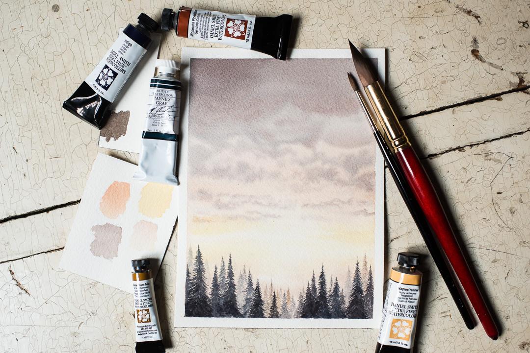 Silhouetted Trees against a Glowing Sunset - image 1 - student project