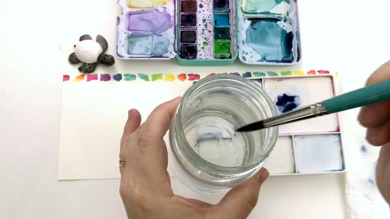 Practicing mixing water with watercolor paint - image 1 - student project