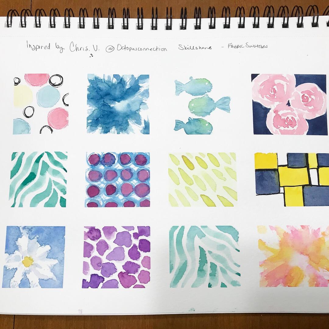 Fun with Watercolor Fabric Swatches - image 2 - student project
