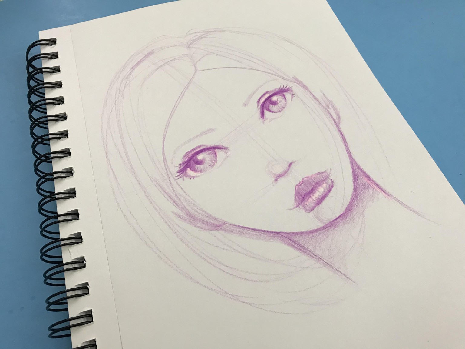 Whimsical Face - Monochromatic Drawing - image 5 - student project