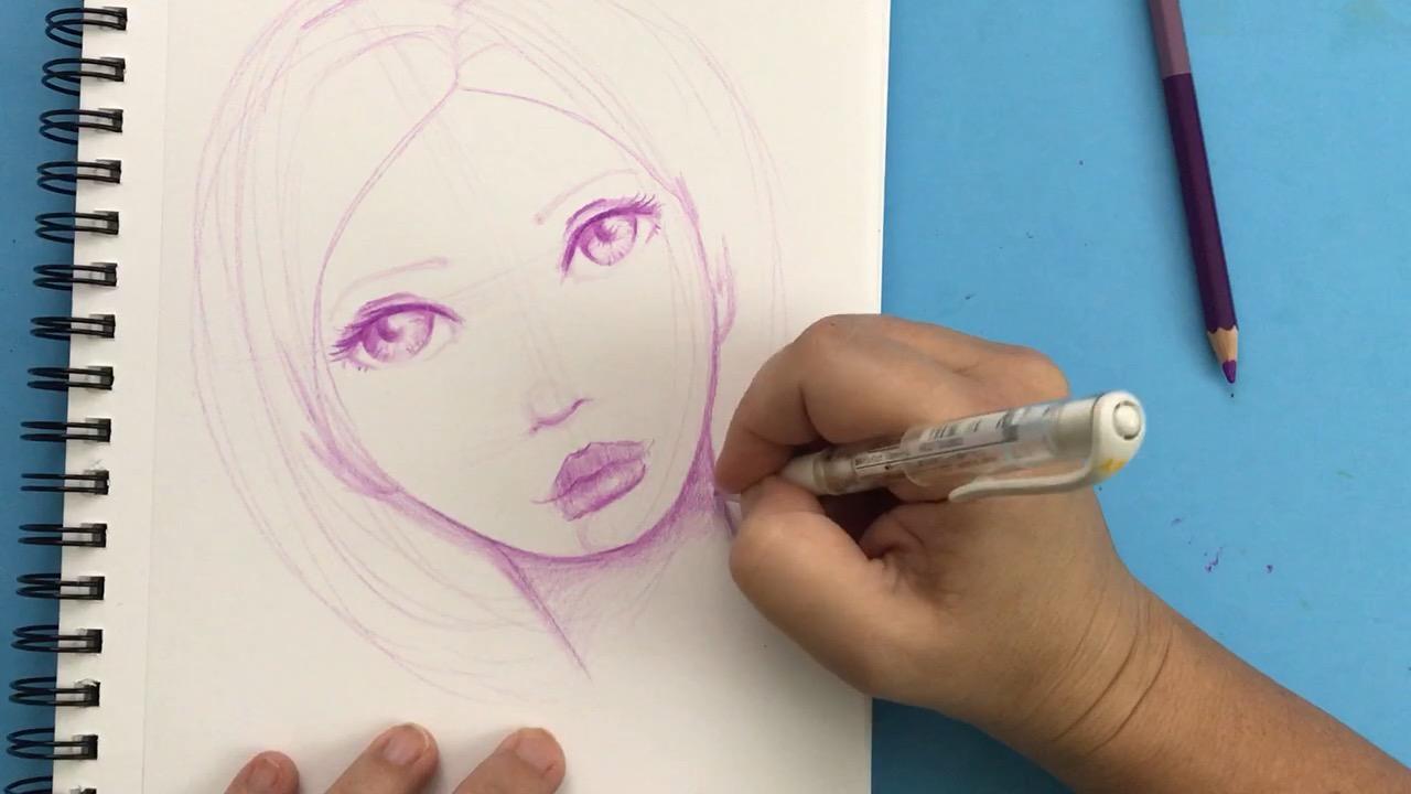 Whimsical Face - Monochromatic Drawing - image 4 - student project