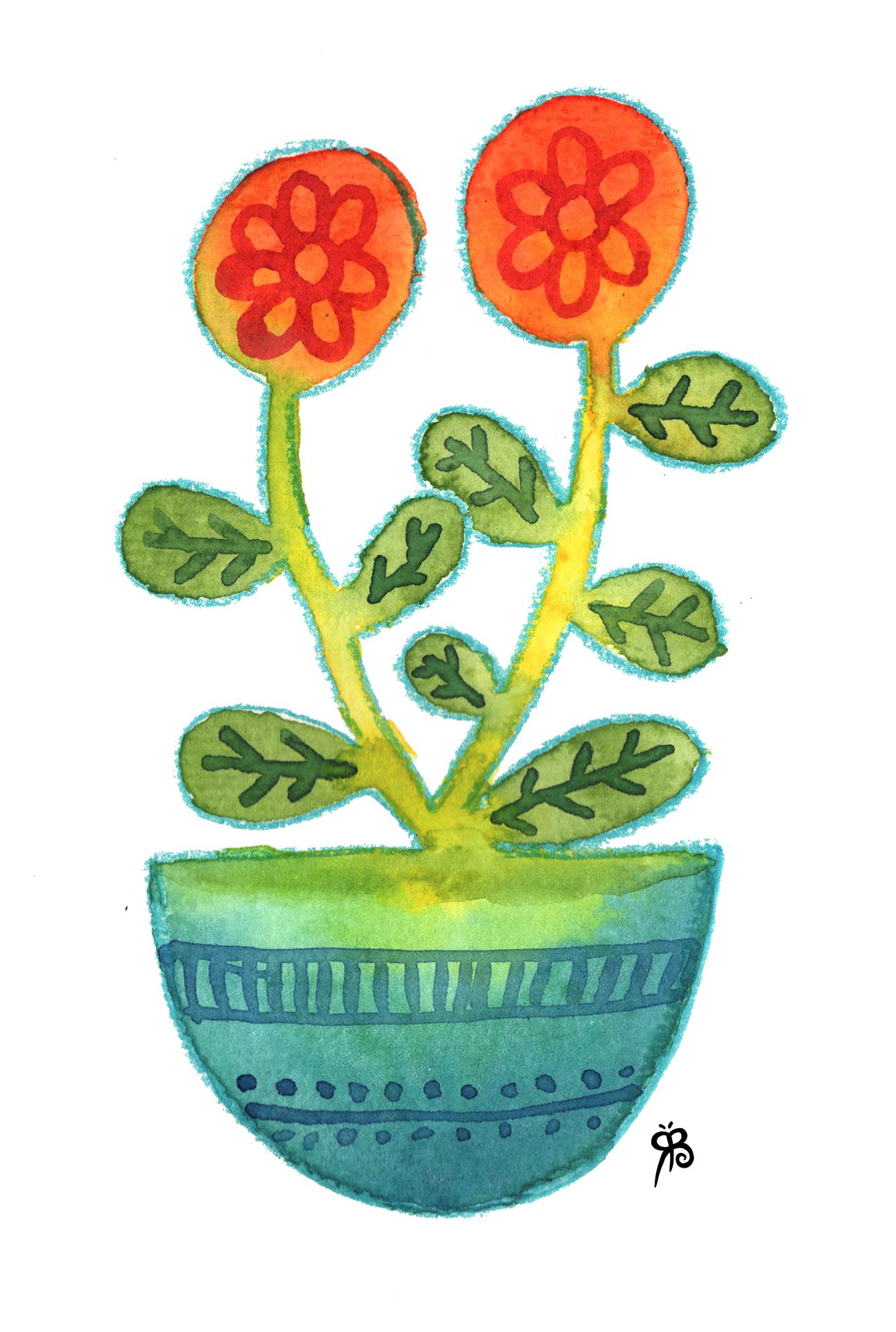 Plants and Cacti with Watercolour and Pencil - image 3 - student project