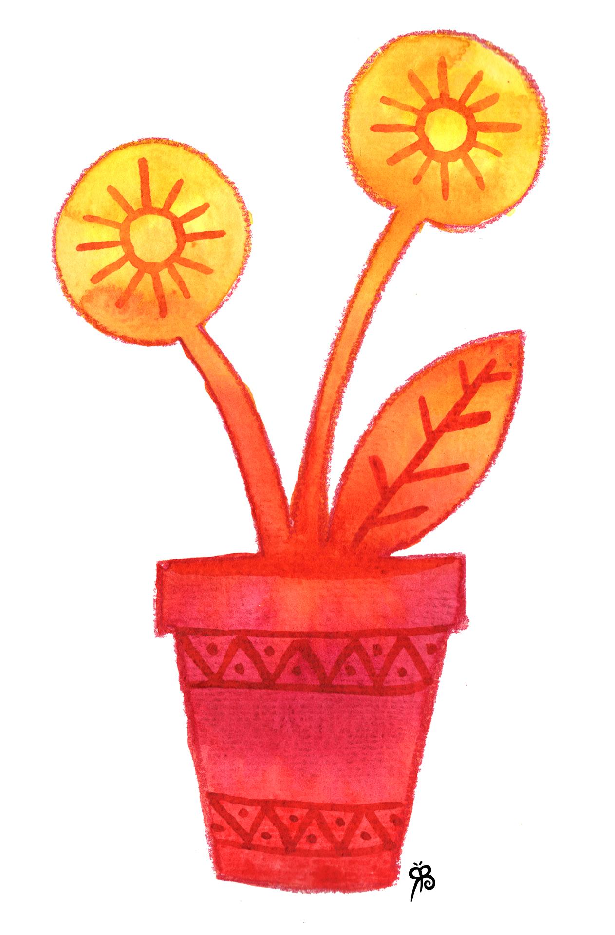 Plants and Cacti with Watercolour and Pencil - image 2 - student project