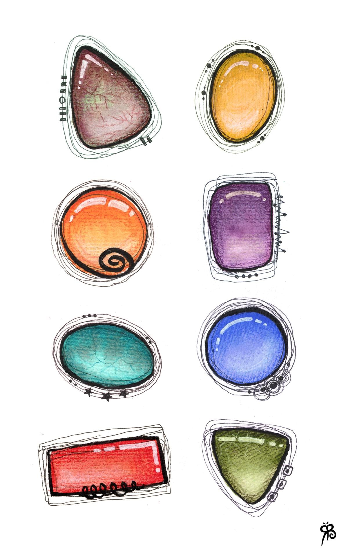 Mixed Media Smooth Wire-Wrapped Gemstones - image 3 - student project