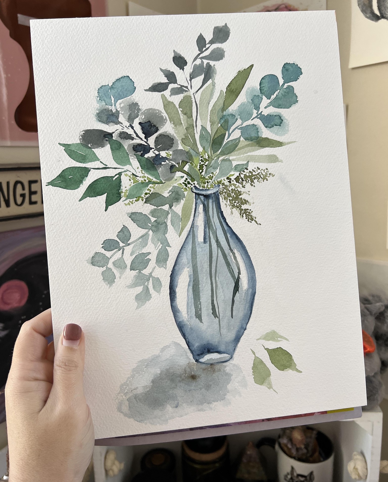 vase with leaves - image 1 - student project
