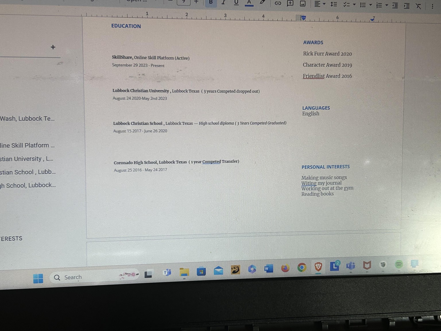 Finished Resume Project - image 2 - student project