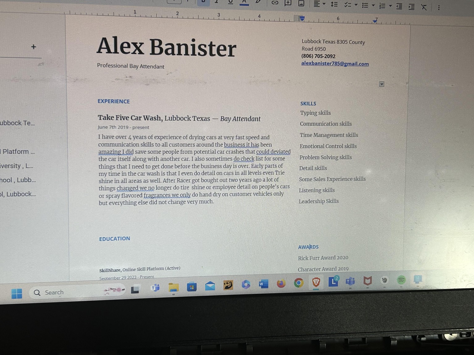 Finished Resume Project - image 1 - student project