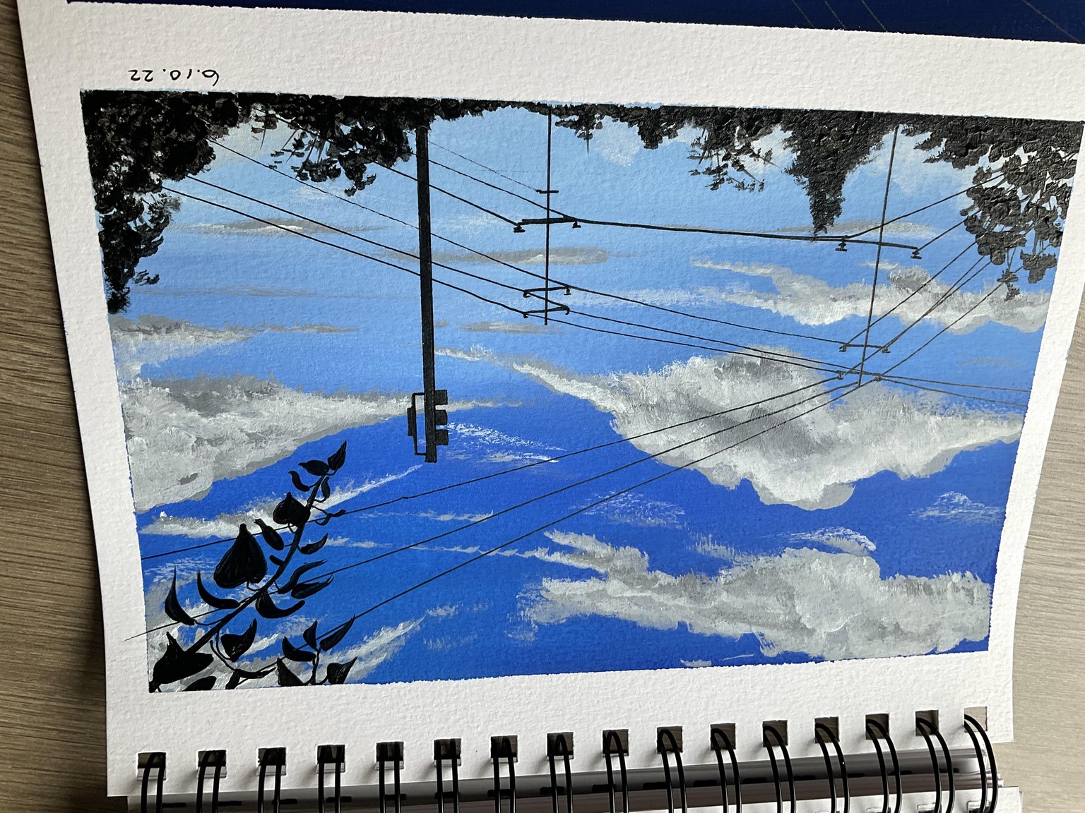 Acrylic Gouache power lines - image 1 - student project