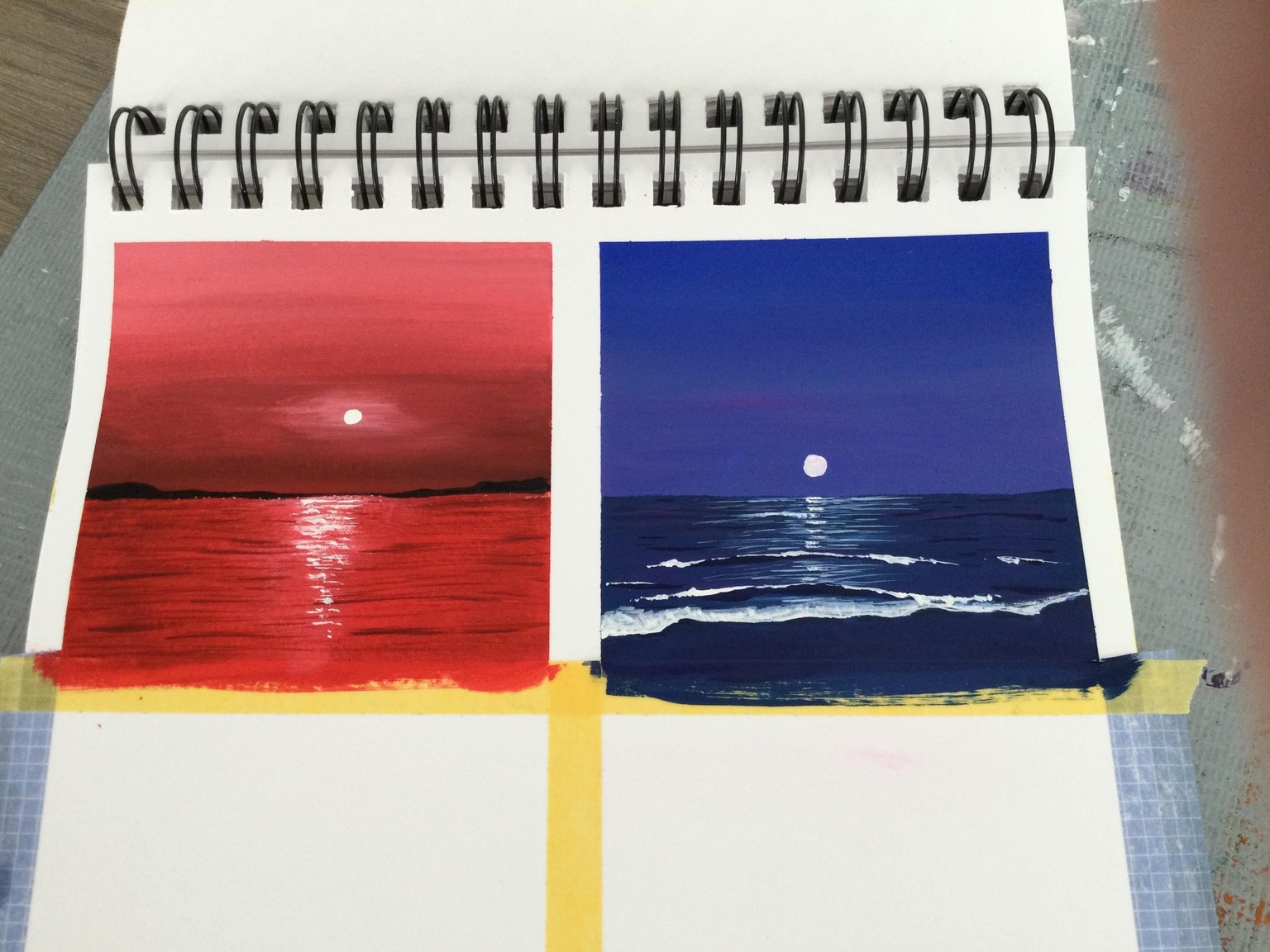 Gouache sunsets - image 3 - student project