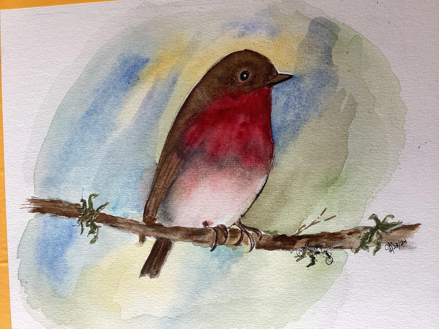 Robin with granite pencil - image 2 - student project