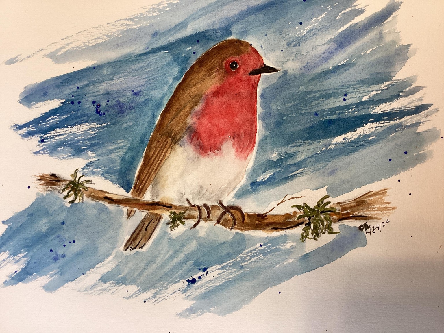 Robin with granite pencil - image 1 - student project