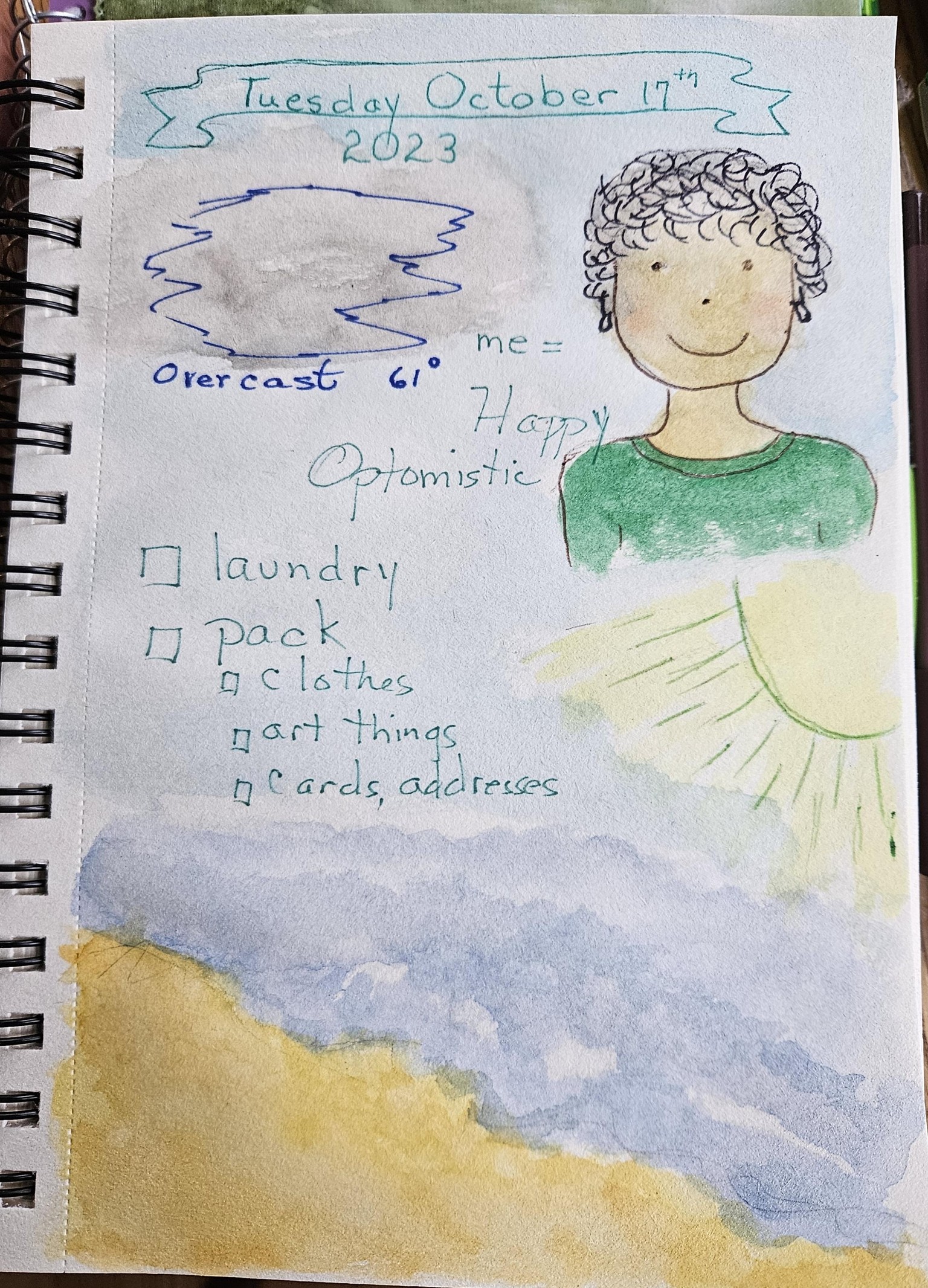 Watercolor Journal, Day 1 - image 1 - student project