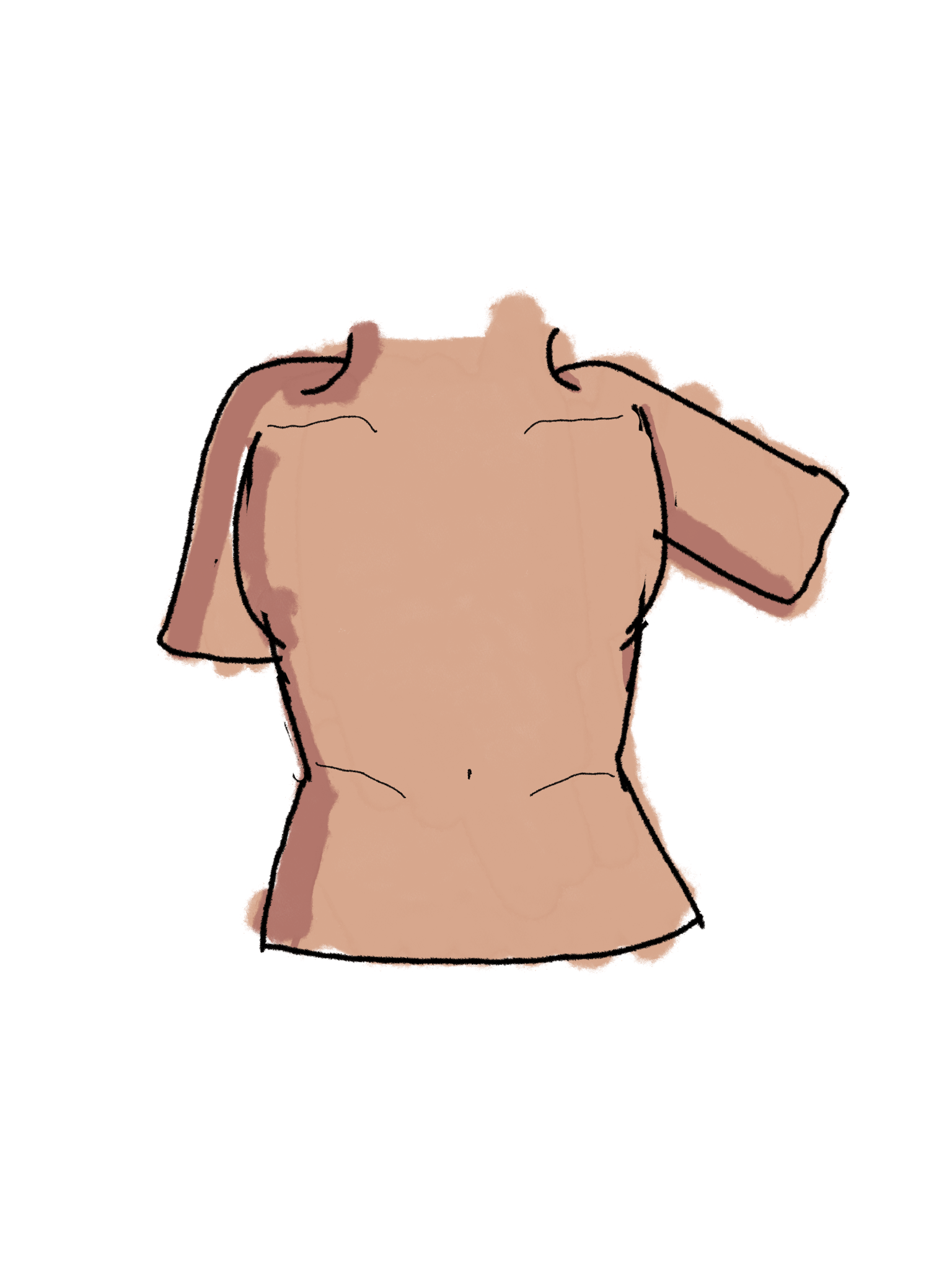 Female torso drawing - image 1 - student project
