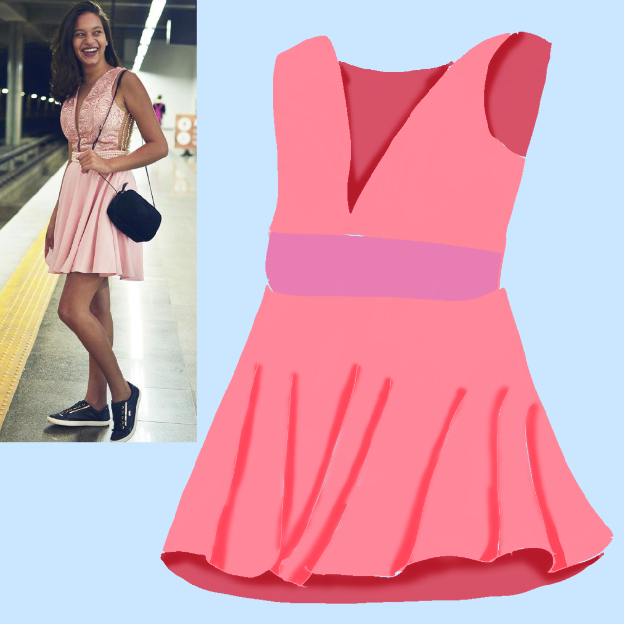 Pink mini dress - image 1 - student project