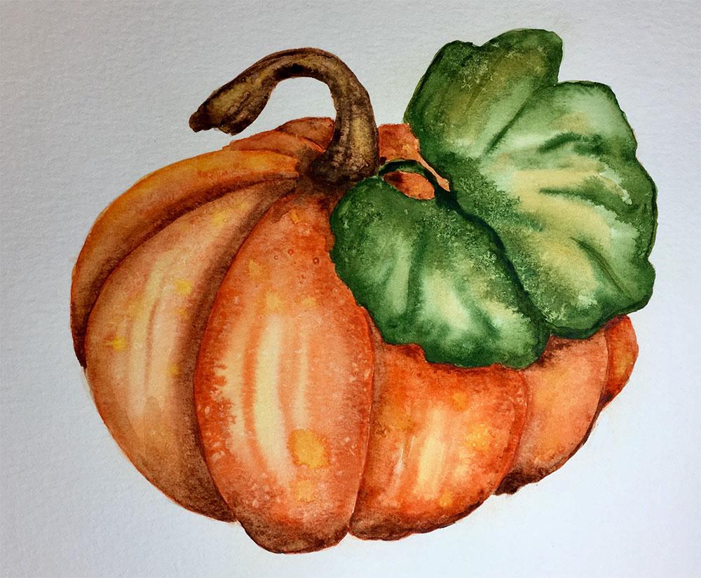 Watercolor Pumpkin - image 1 - student project