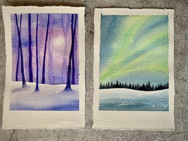 10 Days of Therapeutic Winter Watercolor Landscapes - Build a Daily Art Habit - image 4 - student project
