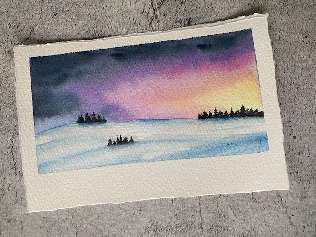 10 Days of Therapeutic Winter Watercolor Landscapes - Build a Daily Art Habit - image 1 - student project