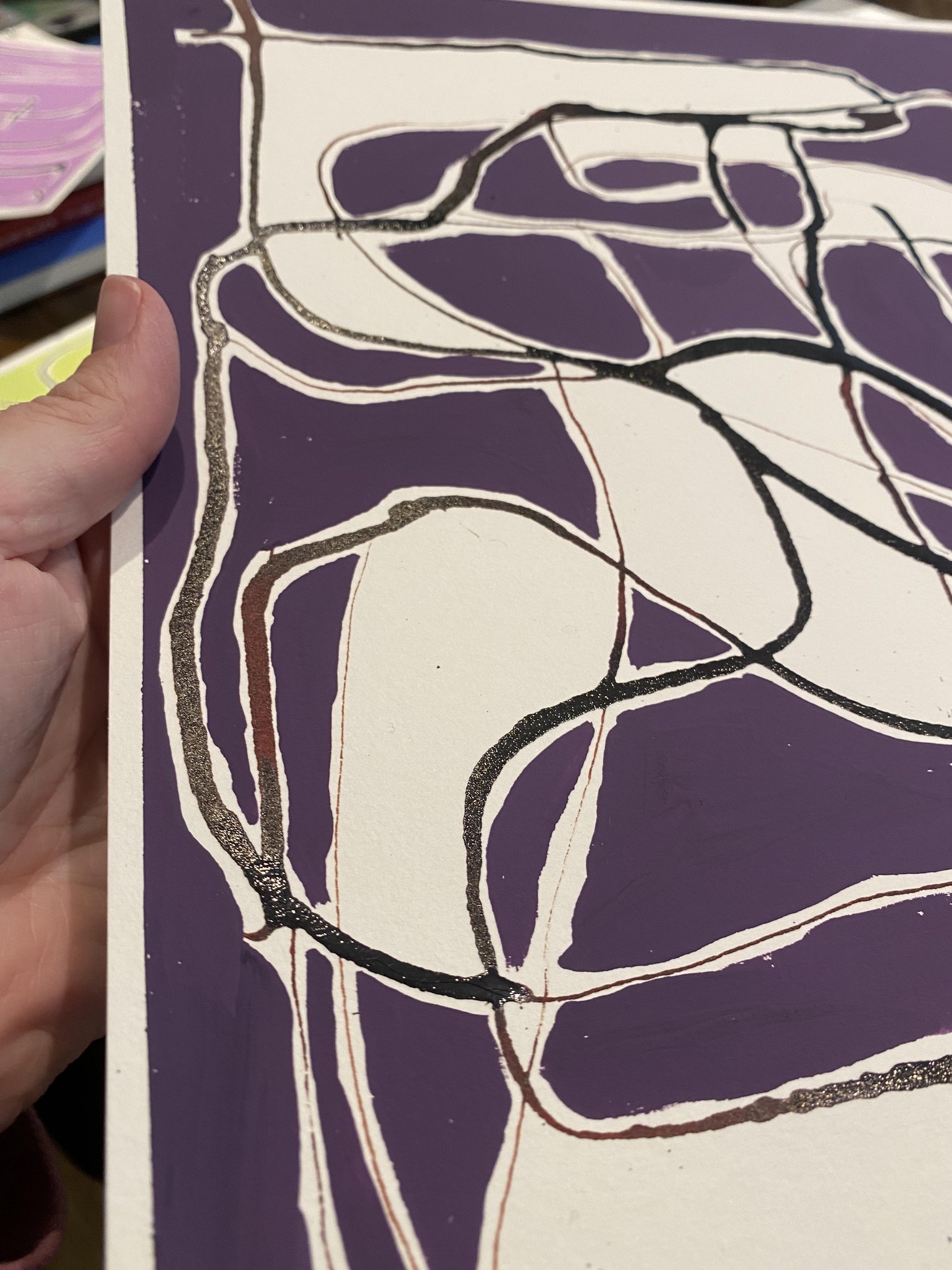 Fun scribbles with liquid watercolor & gouache - image 4 - student project
