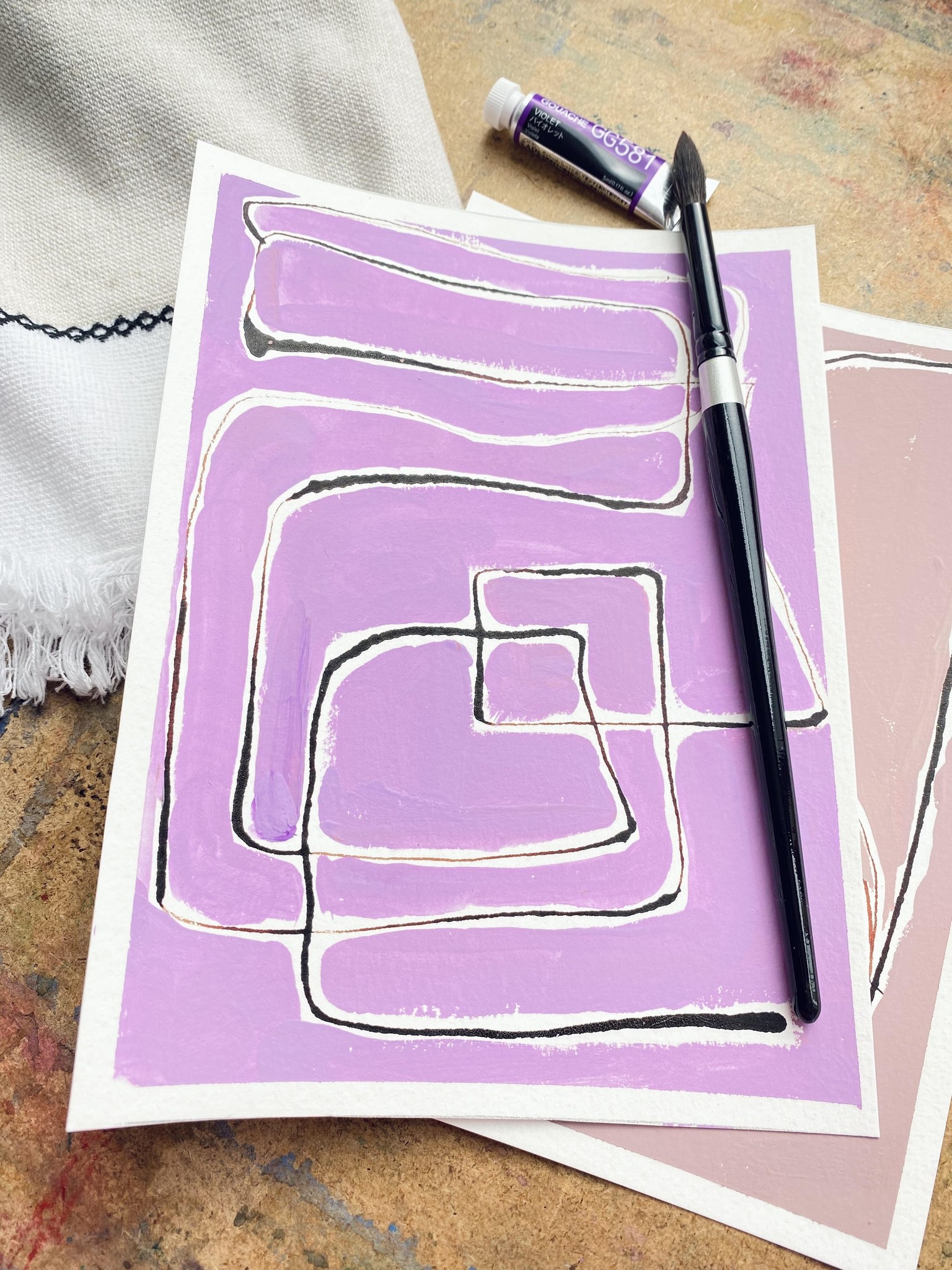 Fun scribbles with liquid watercolor & gouache - image 6 - student project