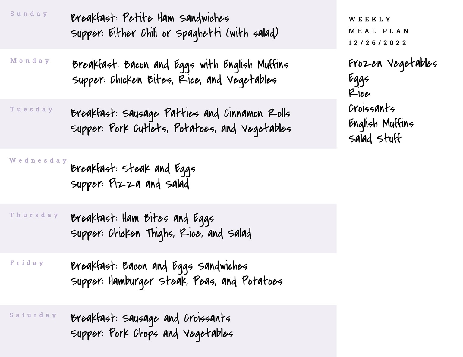 Melissa E Meal Plans for 2023 - image 2 - student project