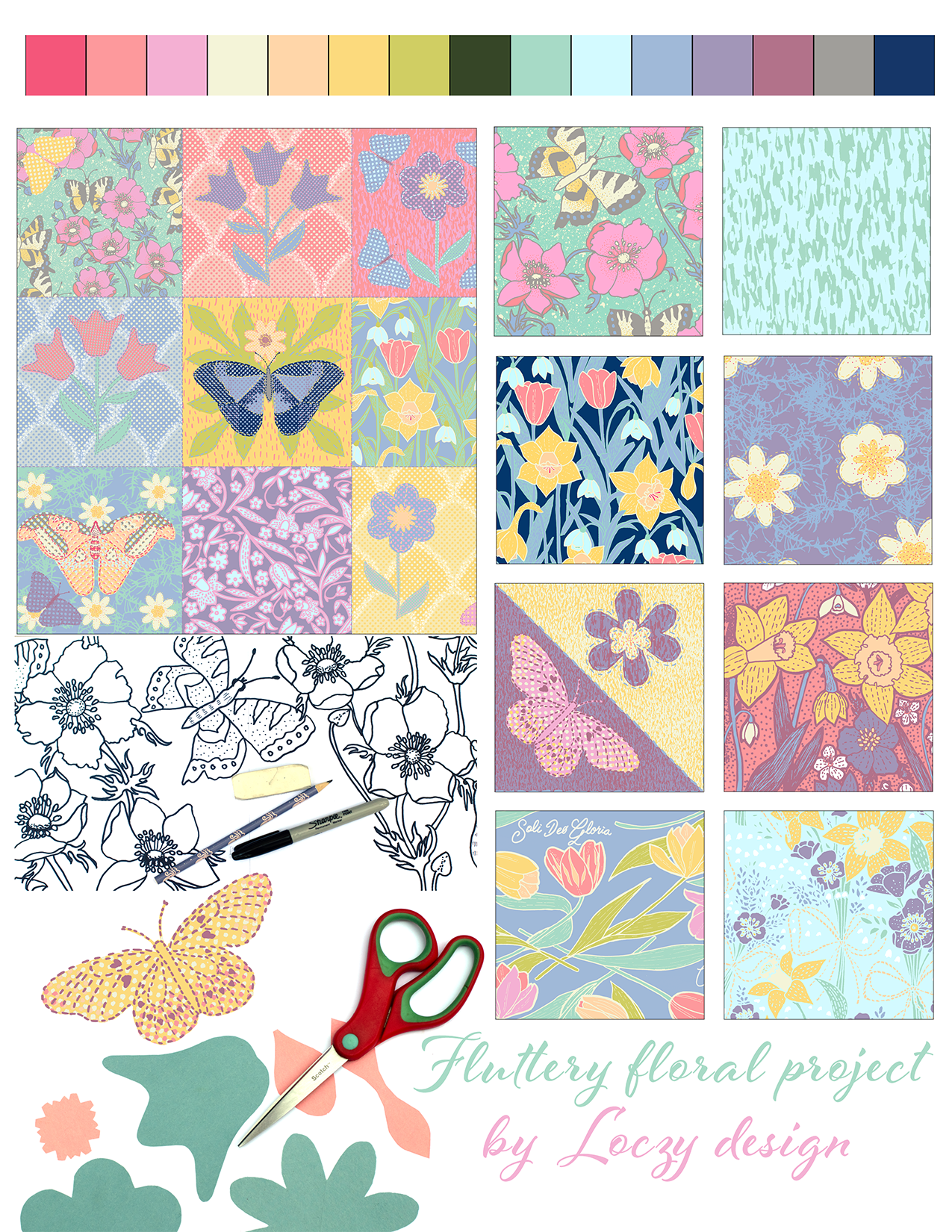 Fluttery floral - image 1 - student project