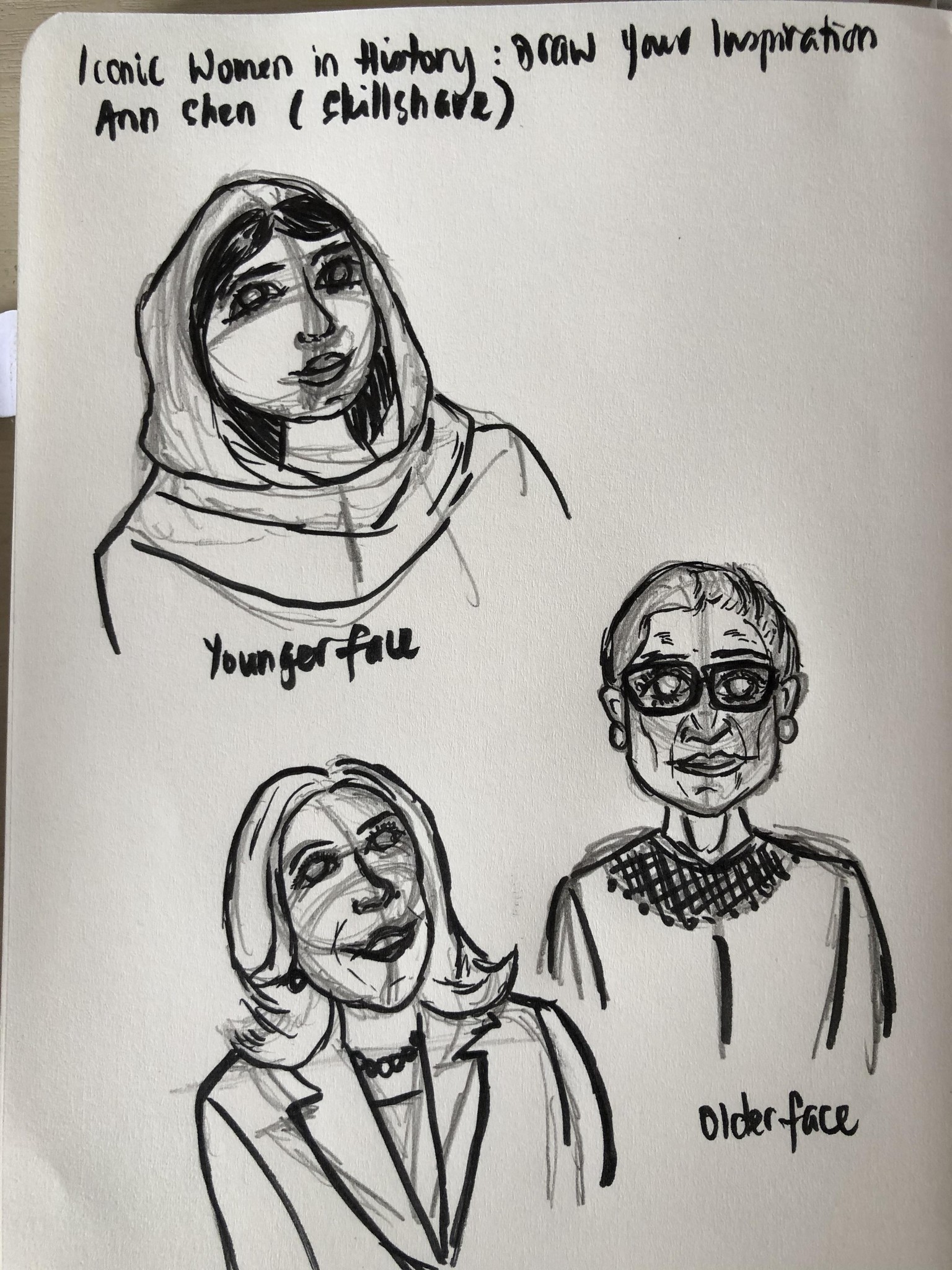 Iconic Women Sketch - image 1 - student project