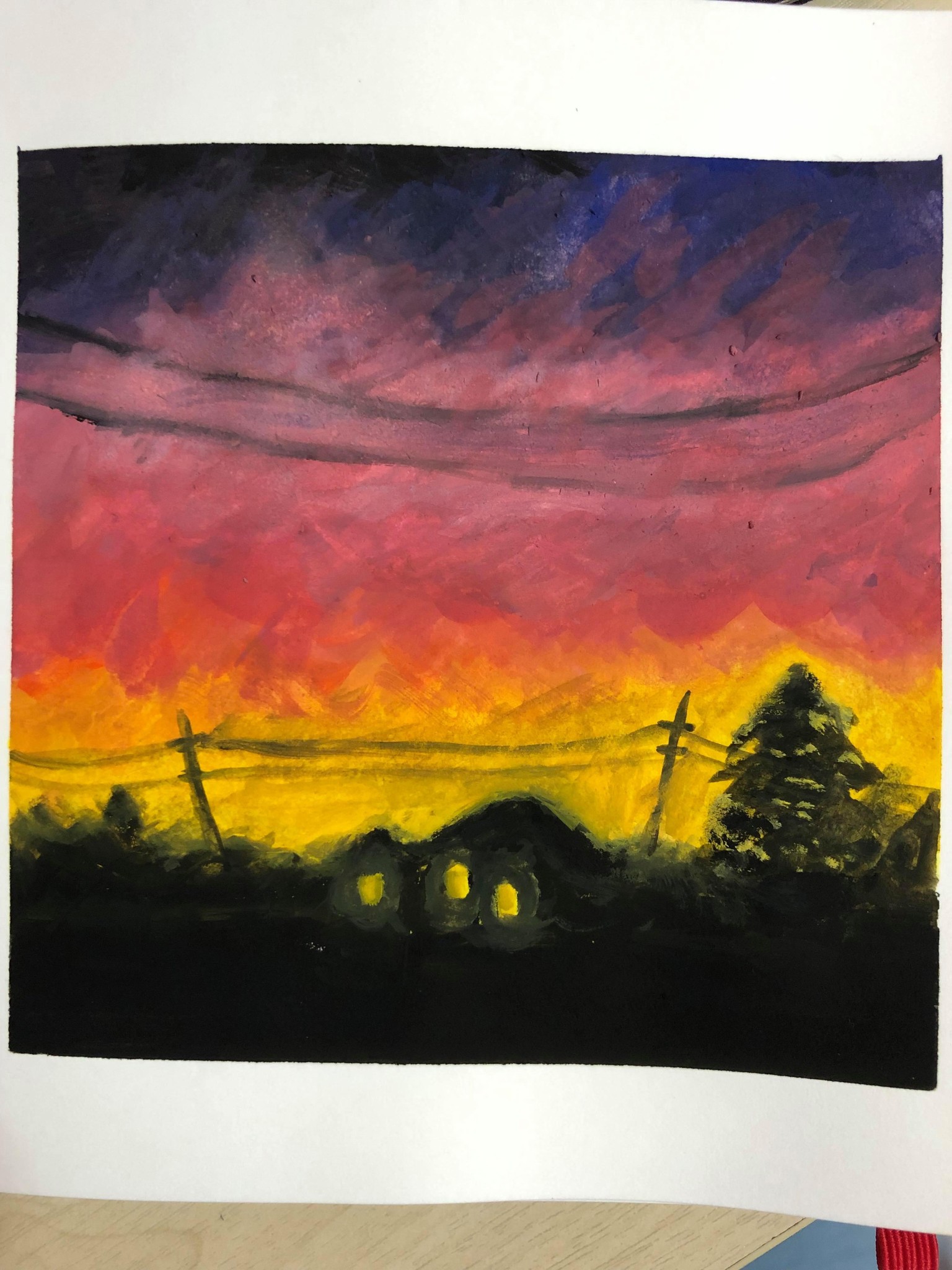 Landscape in Gouache - image 1 - student project