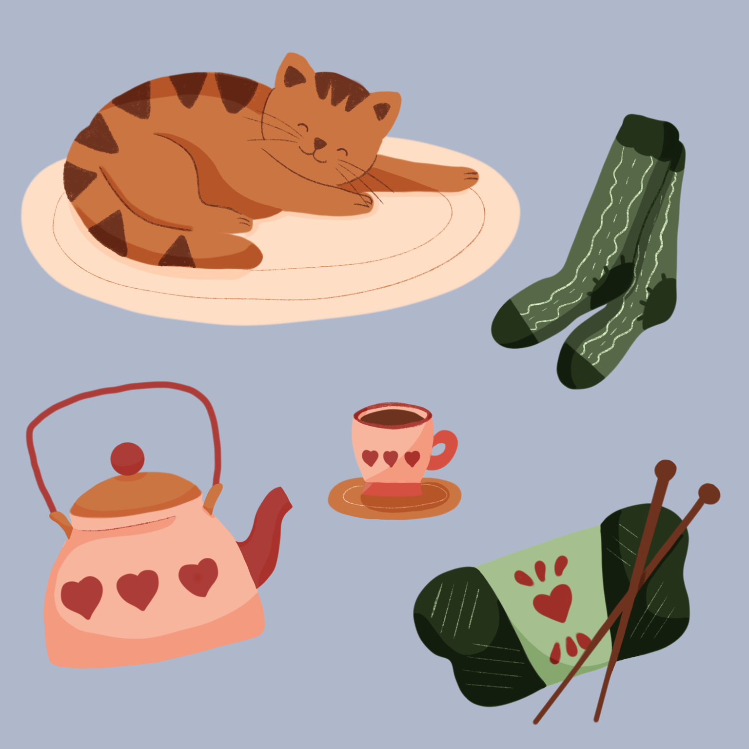 Illustrationen mit kuscheliger Herbstatmosphäre - image 1 - student project