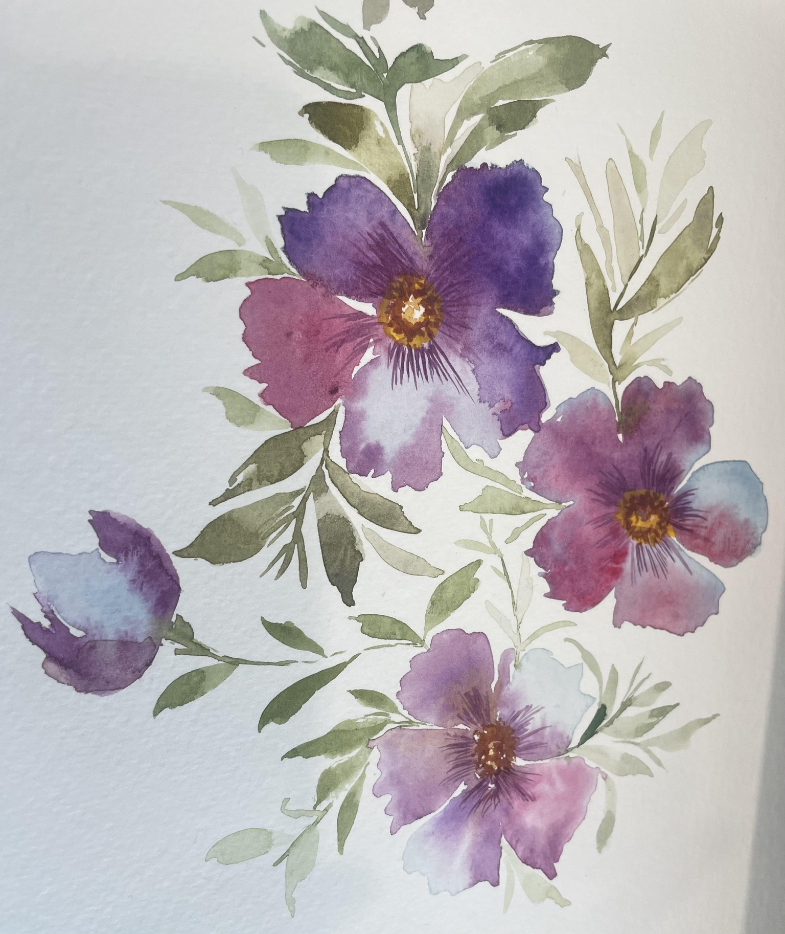 Watercolour flowers in loose style - image 1 - student project