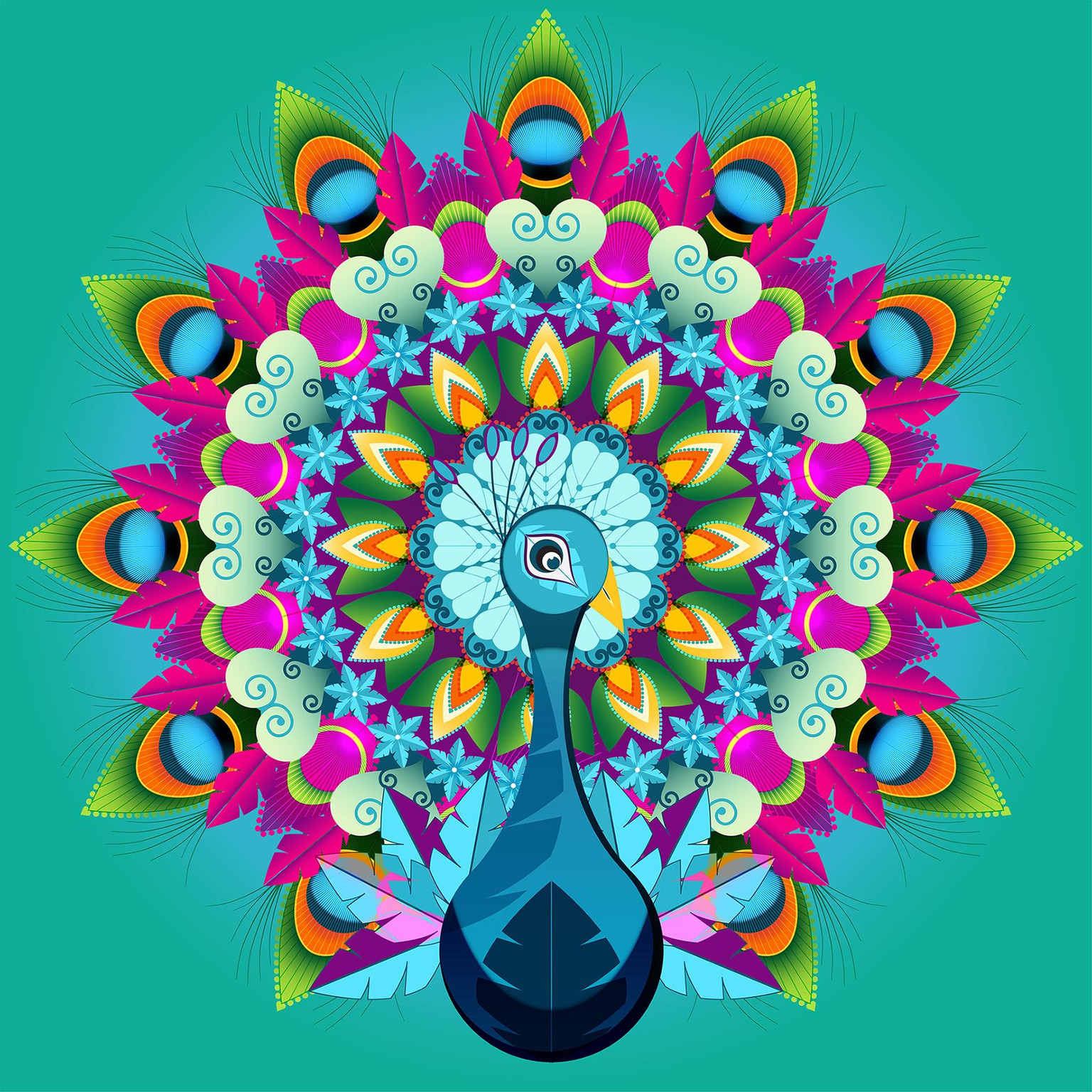 Real Time Peacock Mandala Design - image 4 - student project