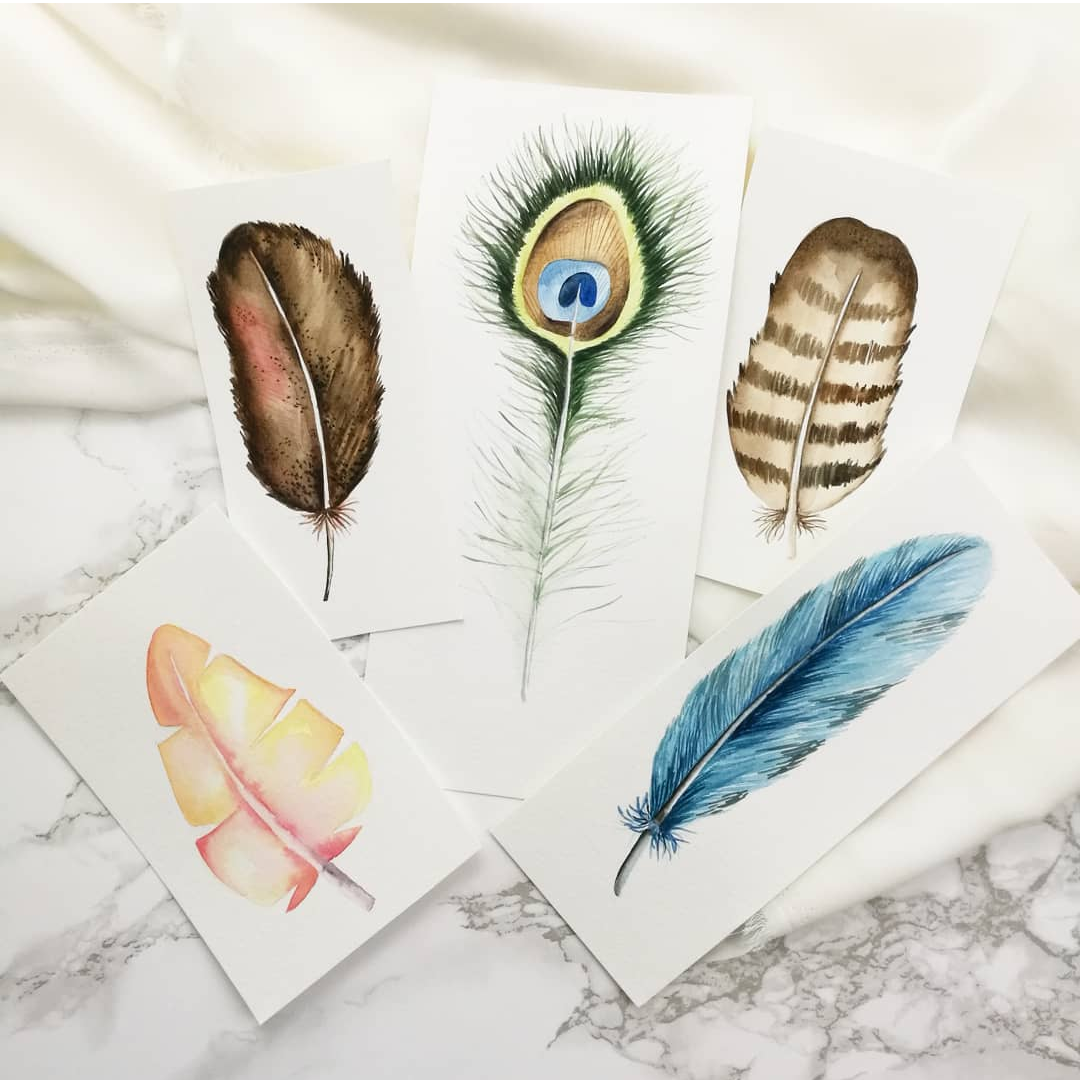 Watercolor Feathers Project - image 2 - student project