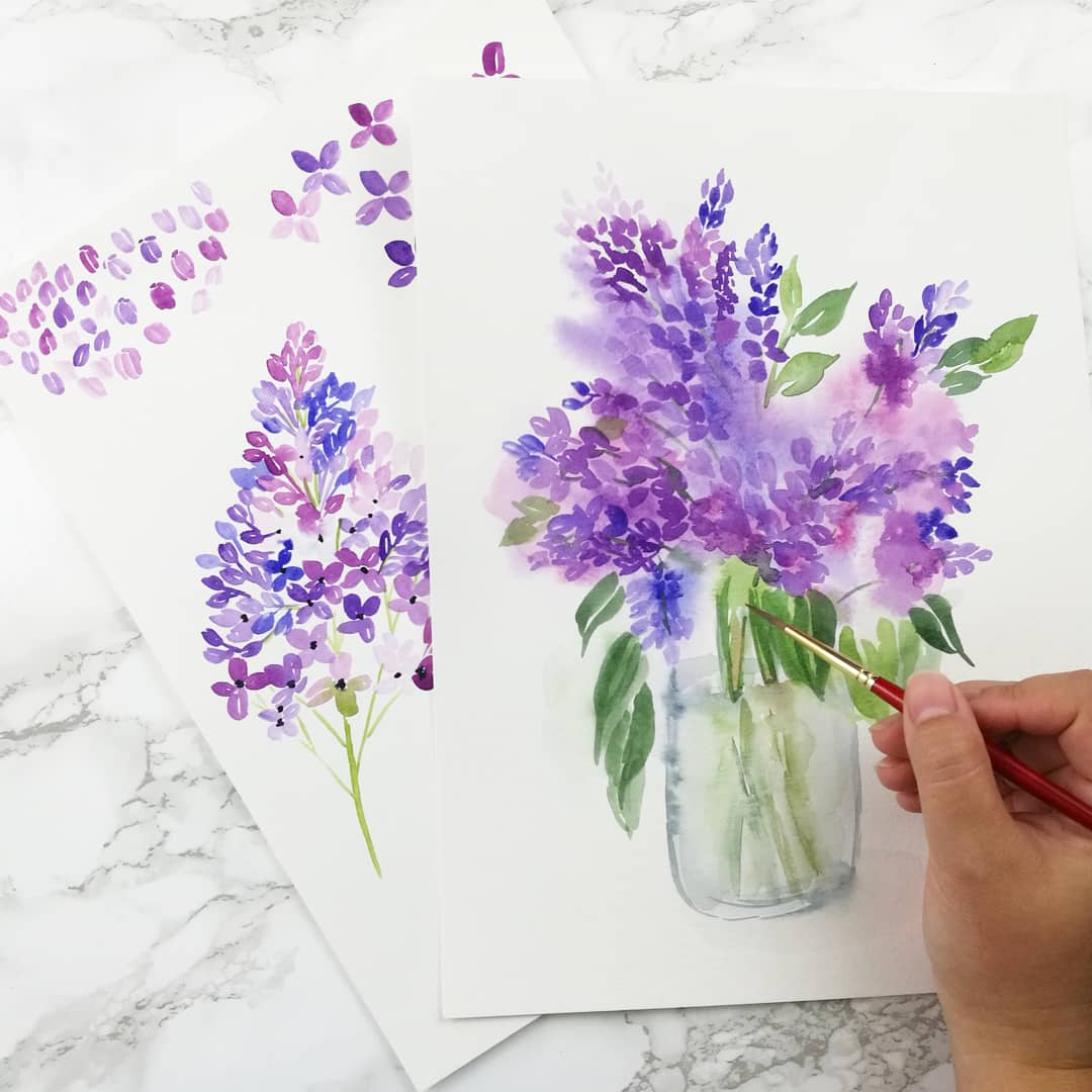 Watercolor Loose Florals (Part 2): Sample Project - image 2 - student project