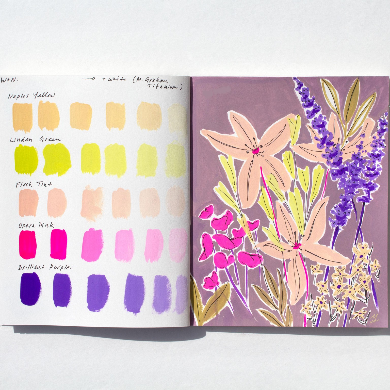 Now Complete: Bright (!) Gouache Florals - image 1 - student project