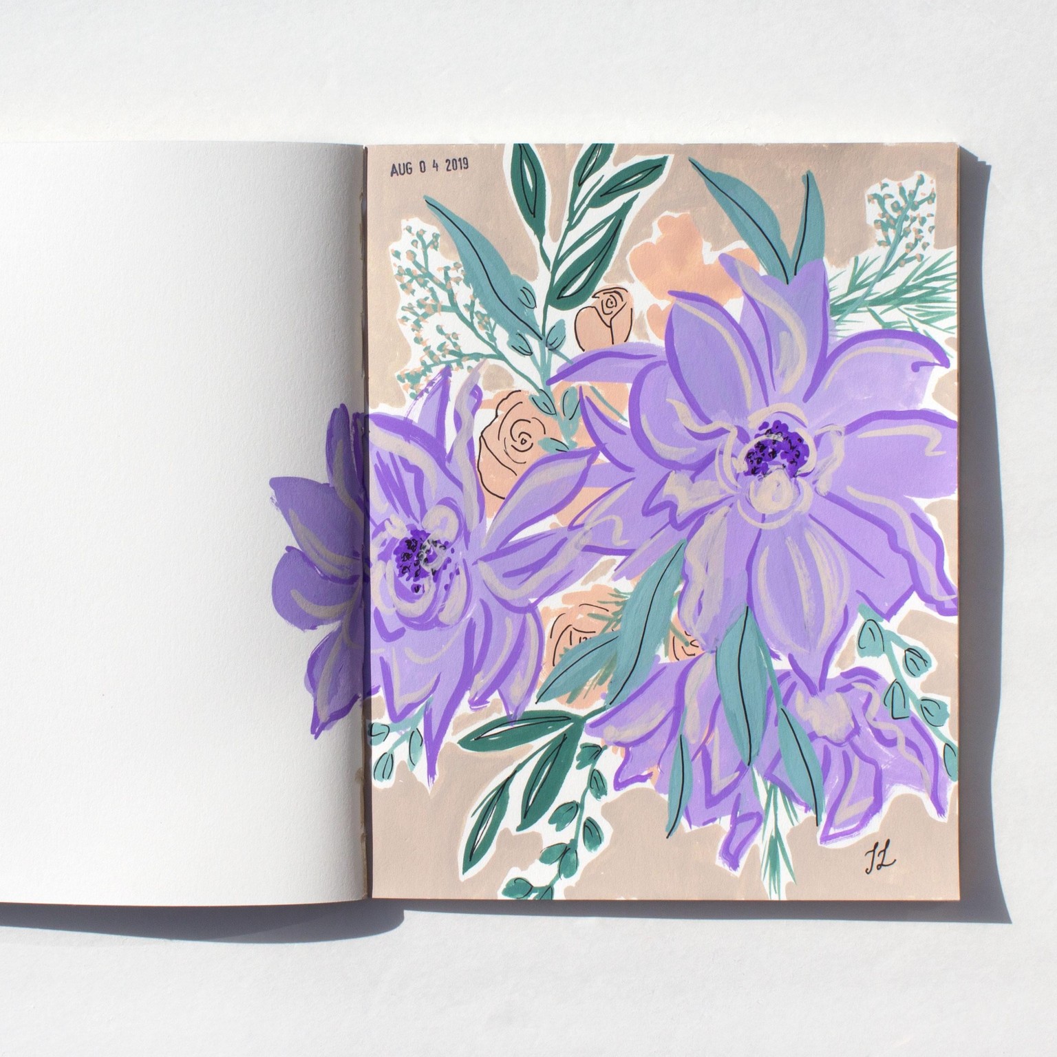 Now Complete: Bright (!) Gouache Florals - image 4 - student project