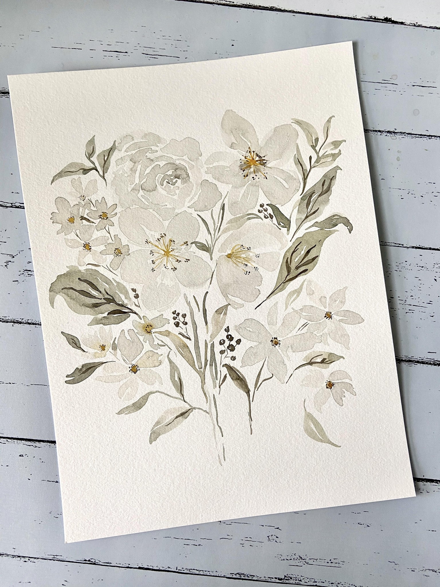White Watercolor Flowers - image 1 - student project