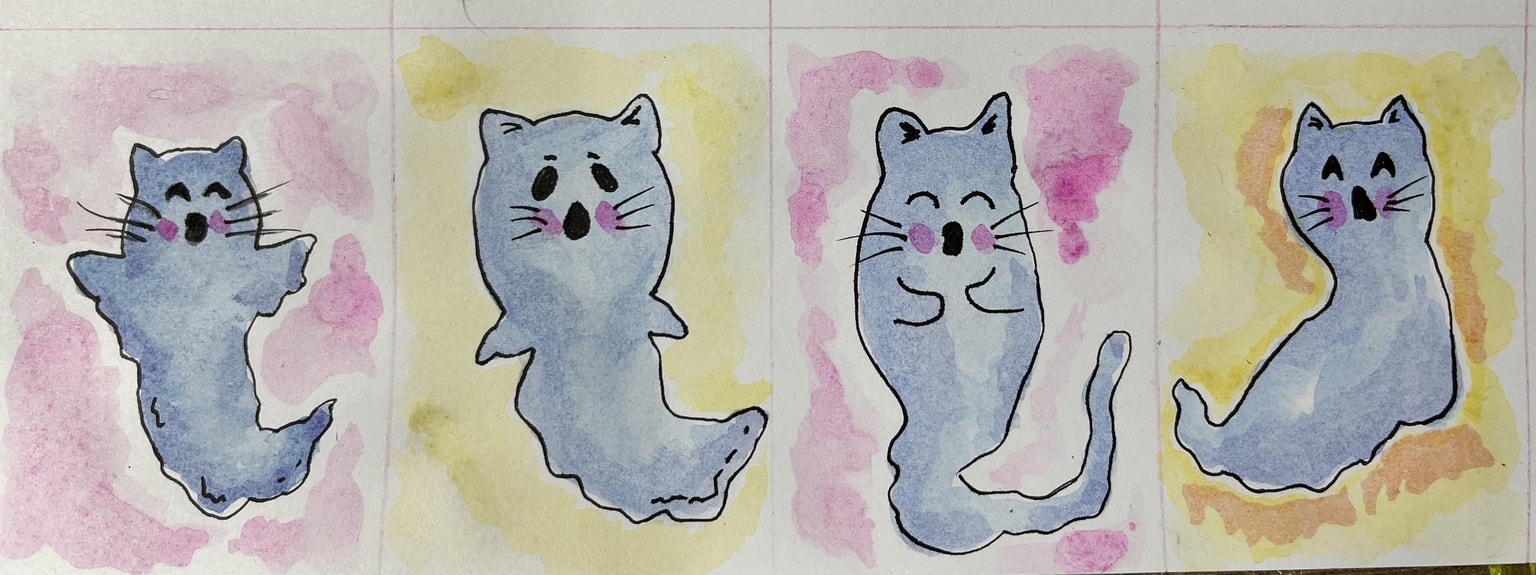 Ghost Cat ATCs - image 2 - student project