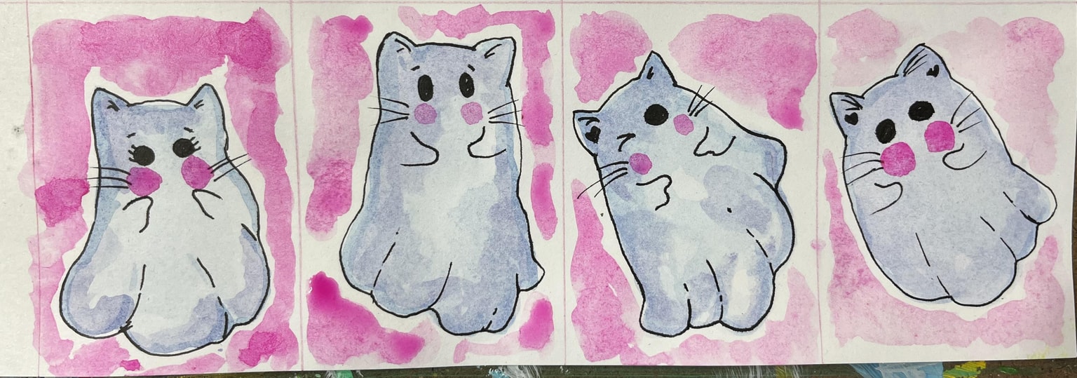 Ghost Cat ATCs - image 3 - student project