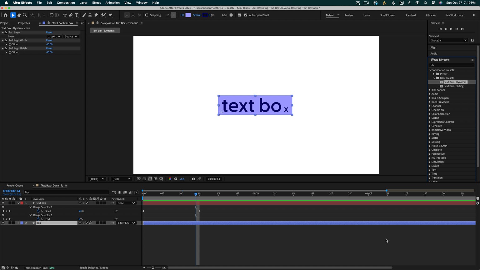 Example Project: Auto-Resizing Text Box - image 1 - student project