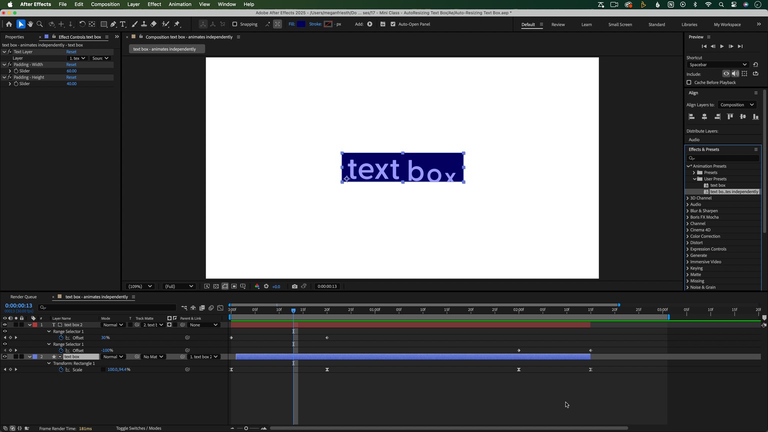 Example Project: Auto-Resizing Text Box - image 2 - student project