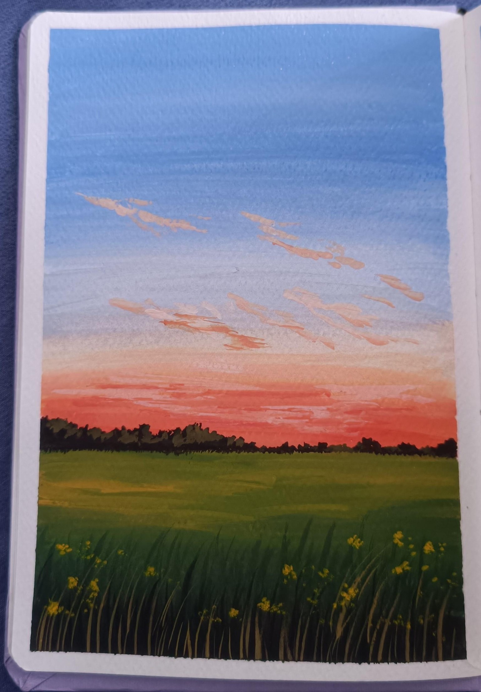 Discover Gouache - Learn to Paint Dreamy Sunsets and Meadows - image 2 - student project
