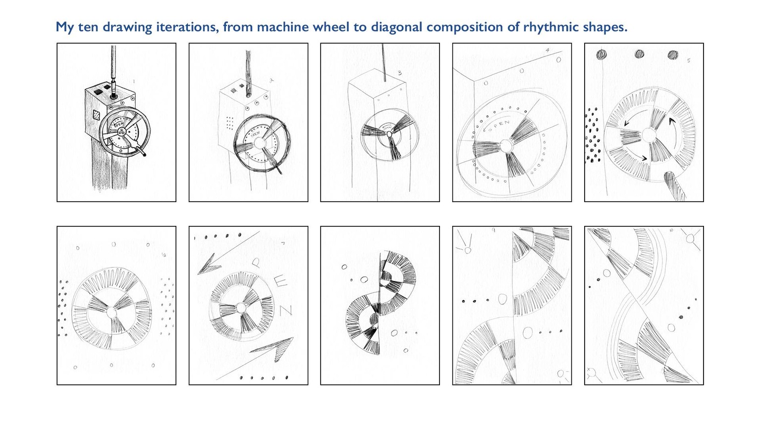 10-Step Drawing Exploration: From Machine to Rhythmic Shapes and Colors - image 1 - student project