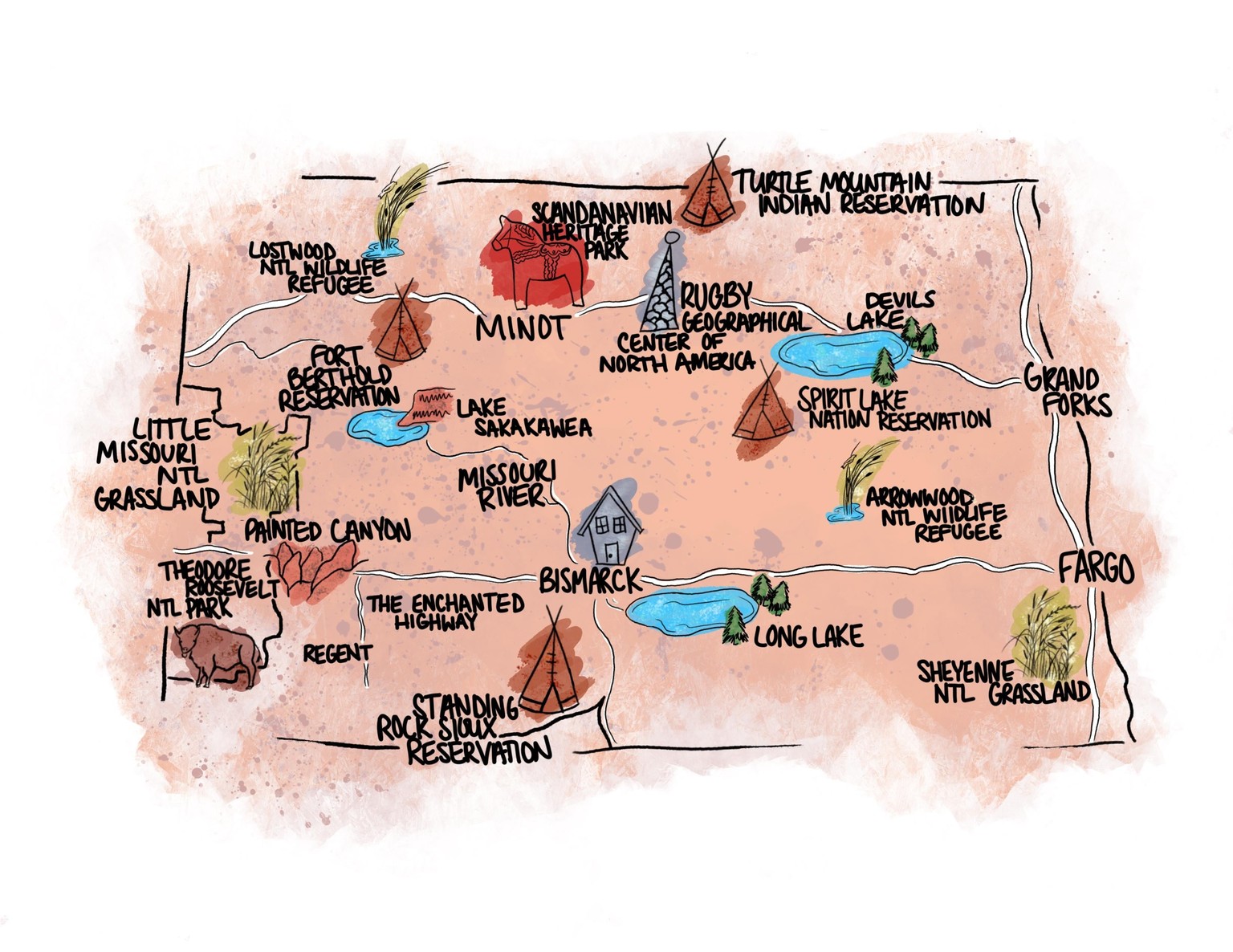 North Dakota Map - image 3 - student project