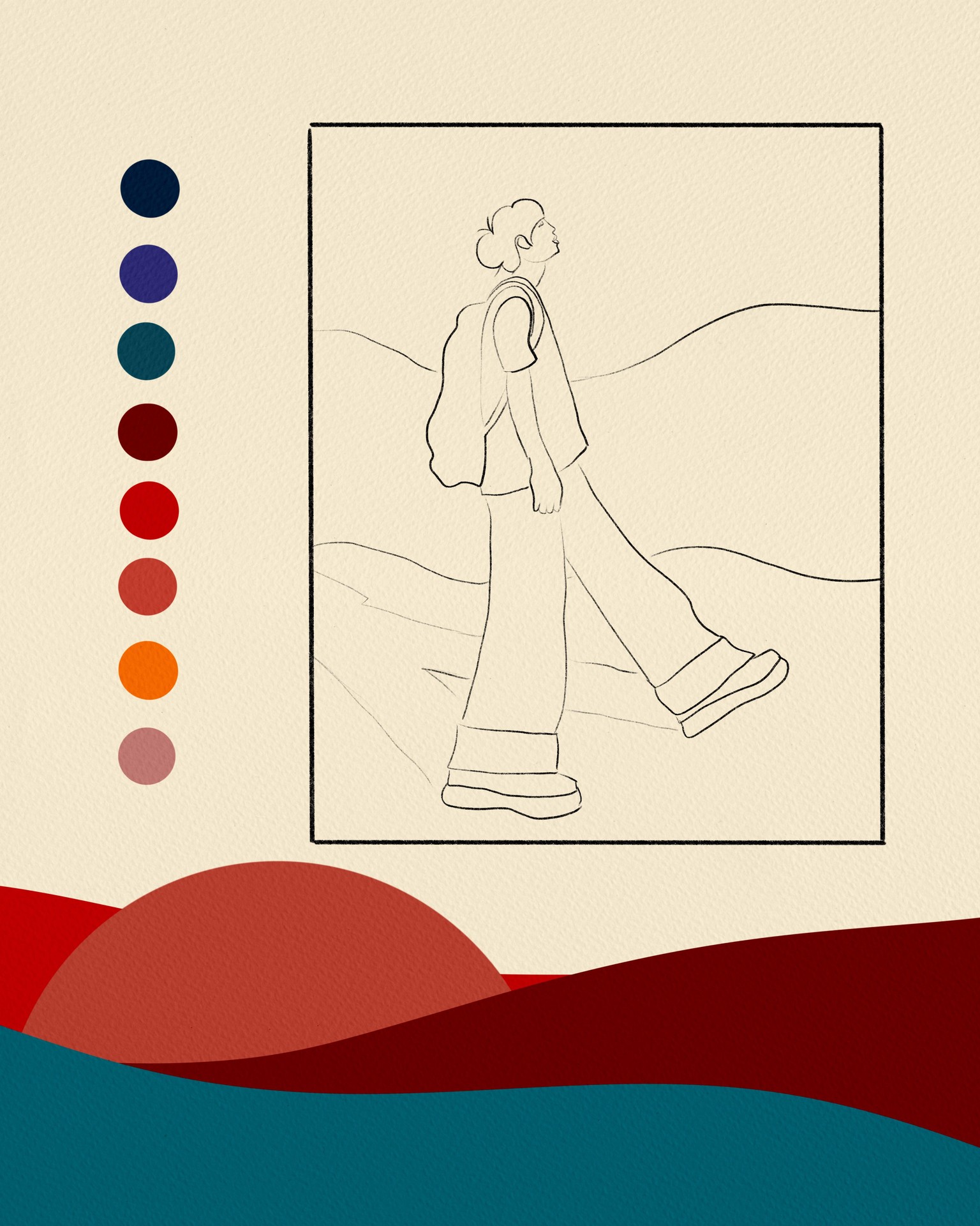 Art reaveal video of my flat illustration - image 1 - student project